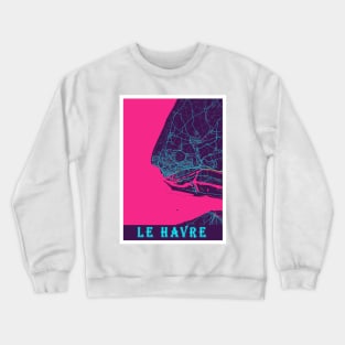 Le Havre Neon City Map Crewneck Sweatshirt